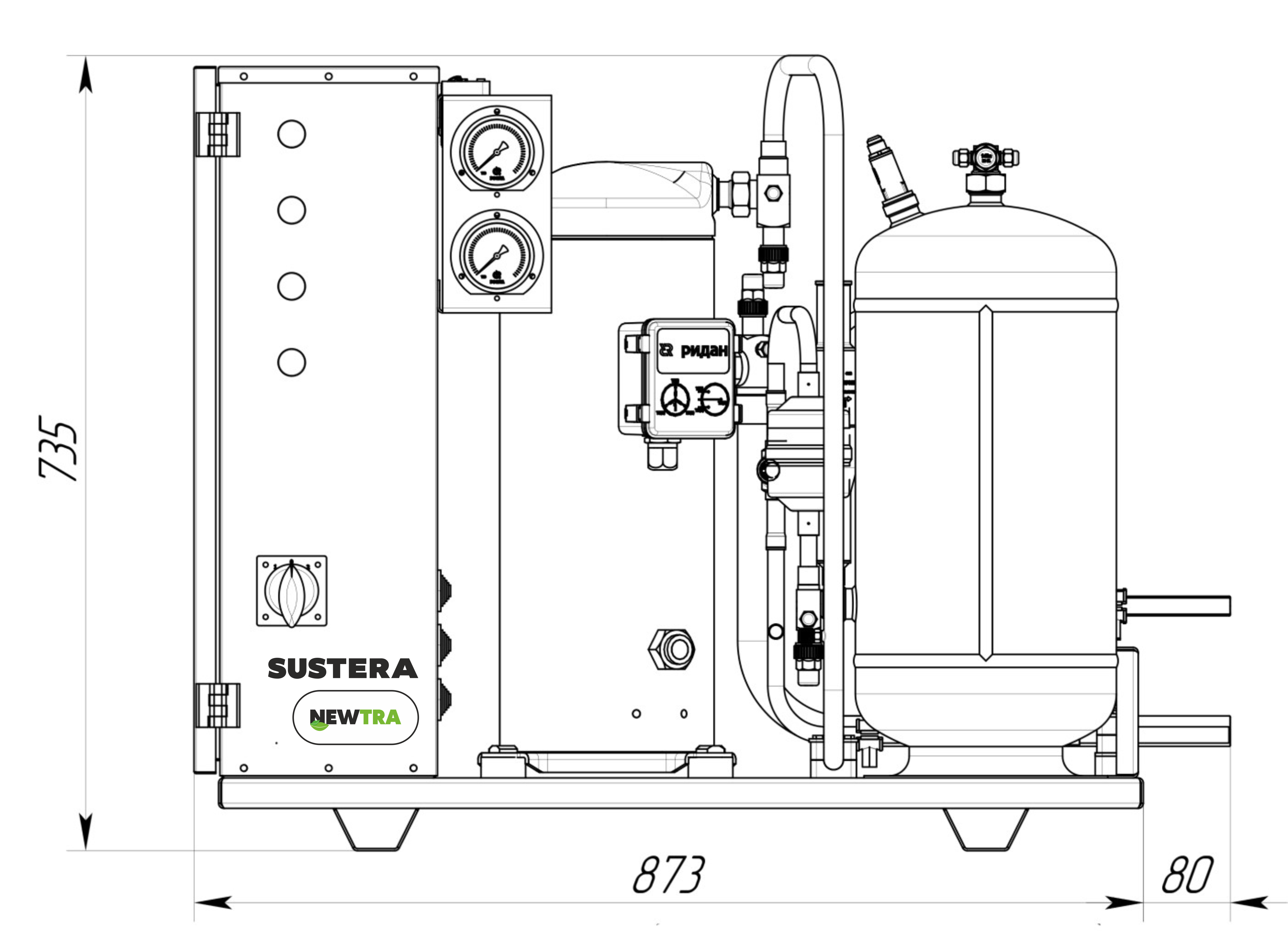 Компрессорно-ресиверный блок RIME открытого типа